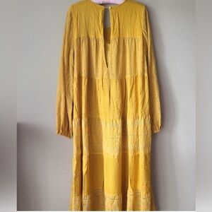 Free people, long sleeve size medium mustard color dress